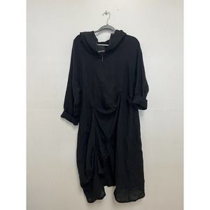 Creare Women's Shirt Dress Black Sz 1 Asymmetrical